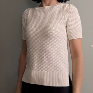 Gap Women's White Knit Short Sleeve Sweater